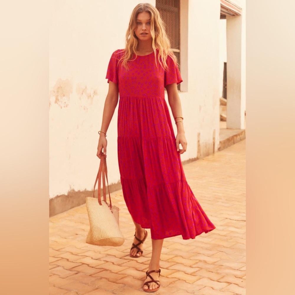 NWT Mister Zimi Marloes dress in red/purple spot US size 8 AU size 12